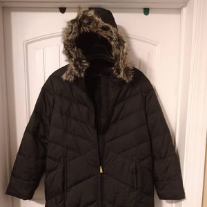Lands End Black Winter Coat, Down Insulated, Womens Plus Size 2X (20W-22W)
